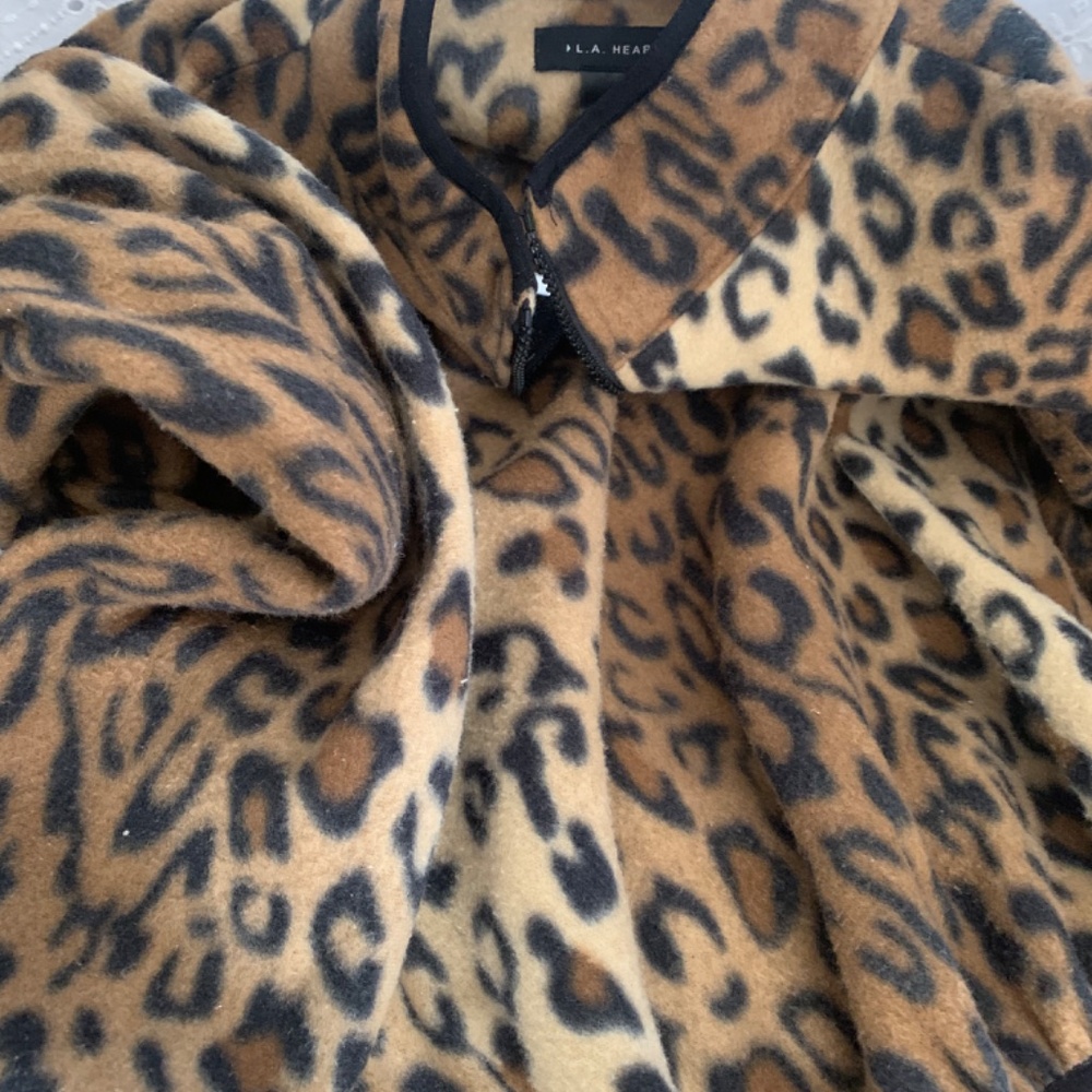 Leopard Half Zip Fleece Medium